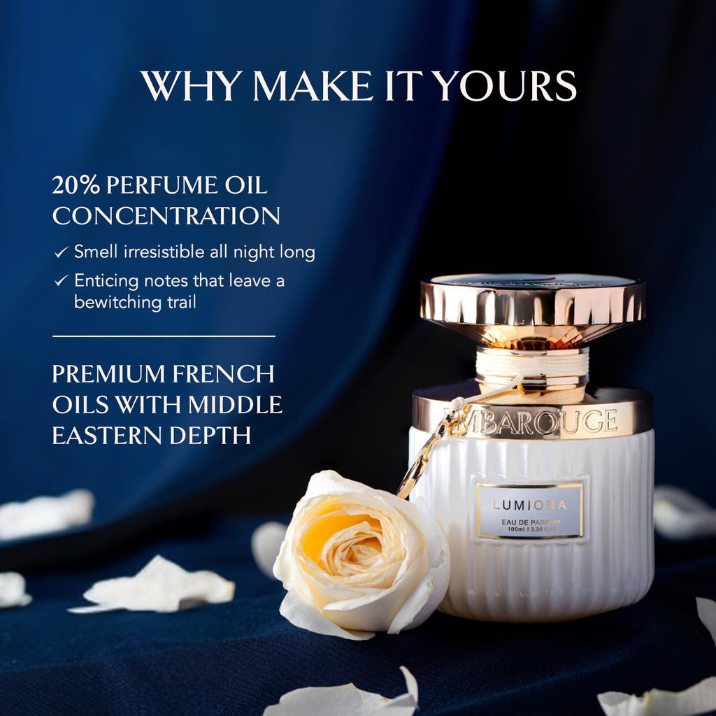 Lumiora | Eau De Parfum | Floral • Oud • Oriental | Fargrance for Women | 3.4 Fl. Oz./100 Ml