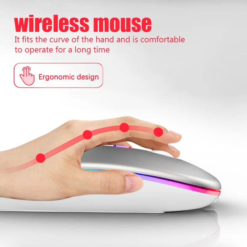 Urban Techy Wireless Gaming Mouse – Bluetooth RGB Silent LED Ergonomic for Laptop & PC