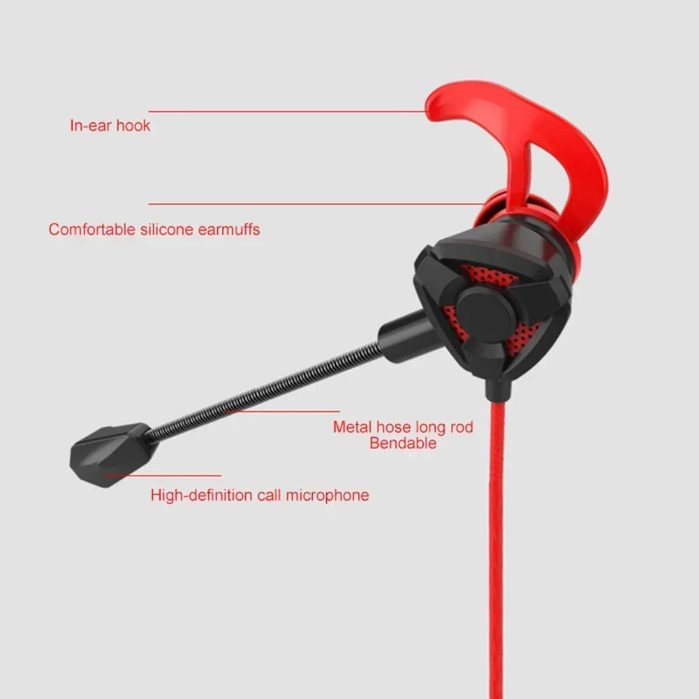 Urban Techy Gaming Earbuds with Mic – Wired In-Ear Headset for PUBG, CSGO & PS4
