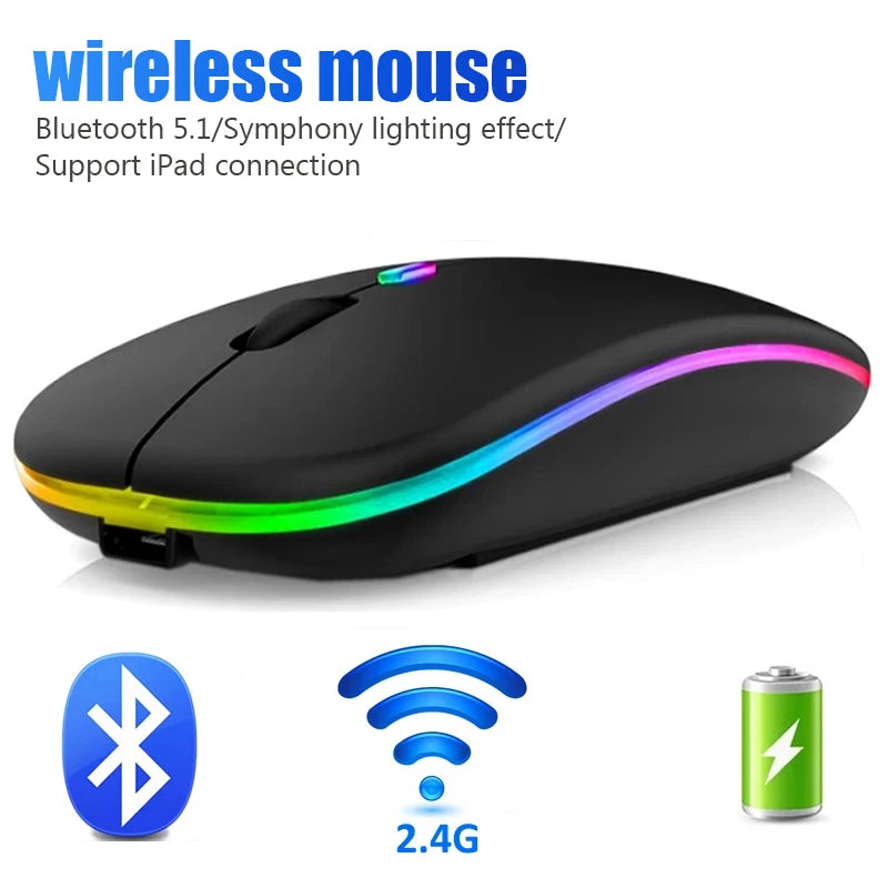 Urban Techy Wireless Gaming Mouse – Bluetooth RGB Silent LED Ergonomic for Laptop & PC