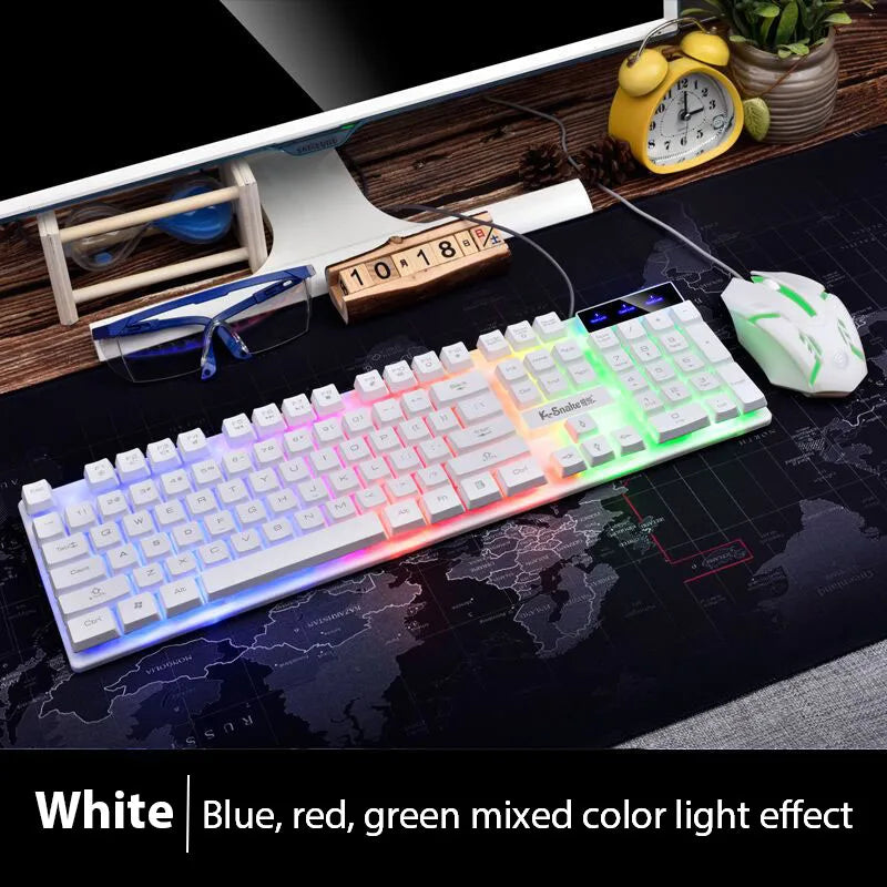 KM320 Gaming Keyboard & Mouse Combo – Waterproof, Backlit, Luminous Design