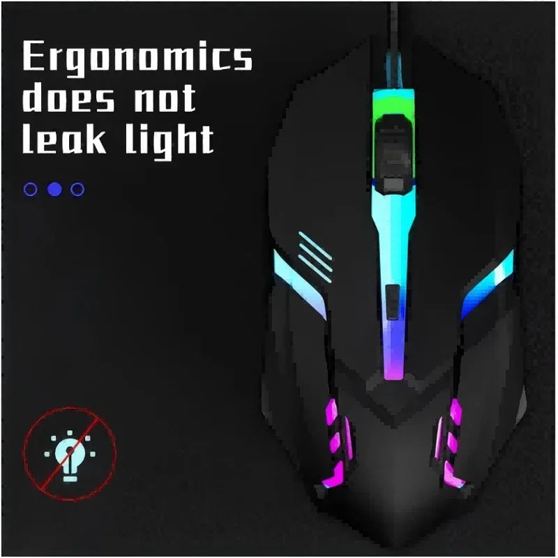 Urban Techy Ergonomic Gaming Mouse – 4-Button USB RGB Backlit