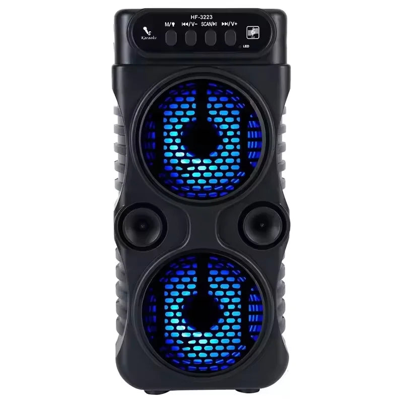 Urban Techy Outdoor Wireless Speaker – Dual 3" Stereo Subwoofer, FM, TF/USB, Karaoke