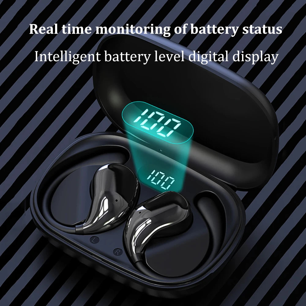 Urban Techy BT5.4 Ear Hook Earphones – TWS HiFi Stereo, Waterproof, LED & Touch Control