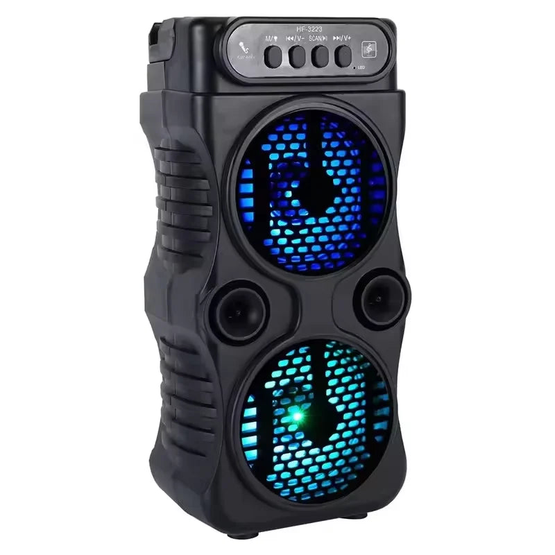 Urban Techy Outdoor Wireless Speaker – Dual 3" Stereo Subwoofer, FM, TF/USB, Karaoke