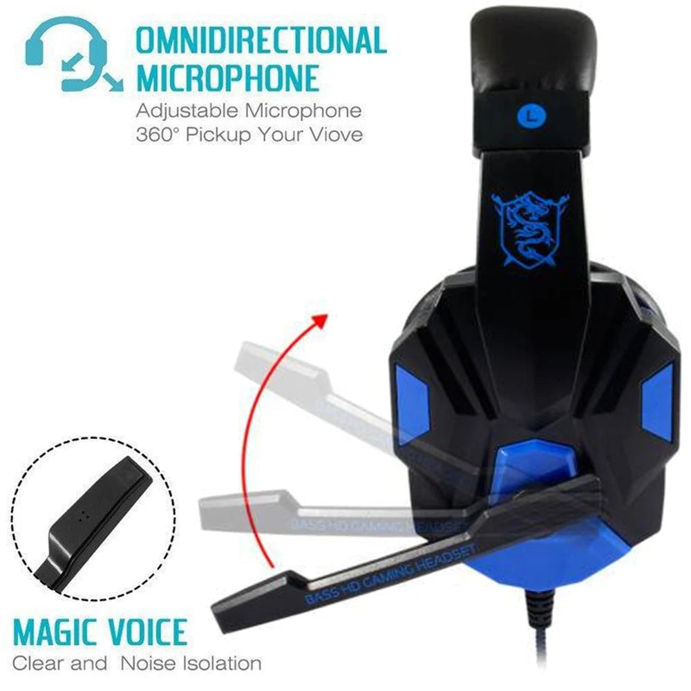 Urban Techy Wired Gaming Headset – 120° Adjustable Noise Cancelling Mic for PS4/PS5/Xbox