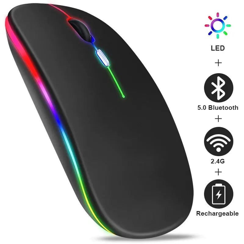 Urban Techy Wireless RGB Mouse – Rechargeable Bluetooth & USB, 3600 DPI