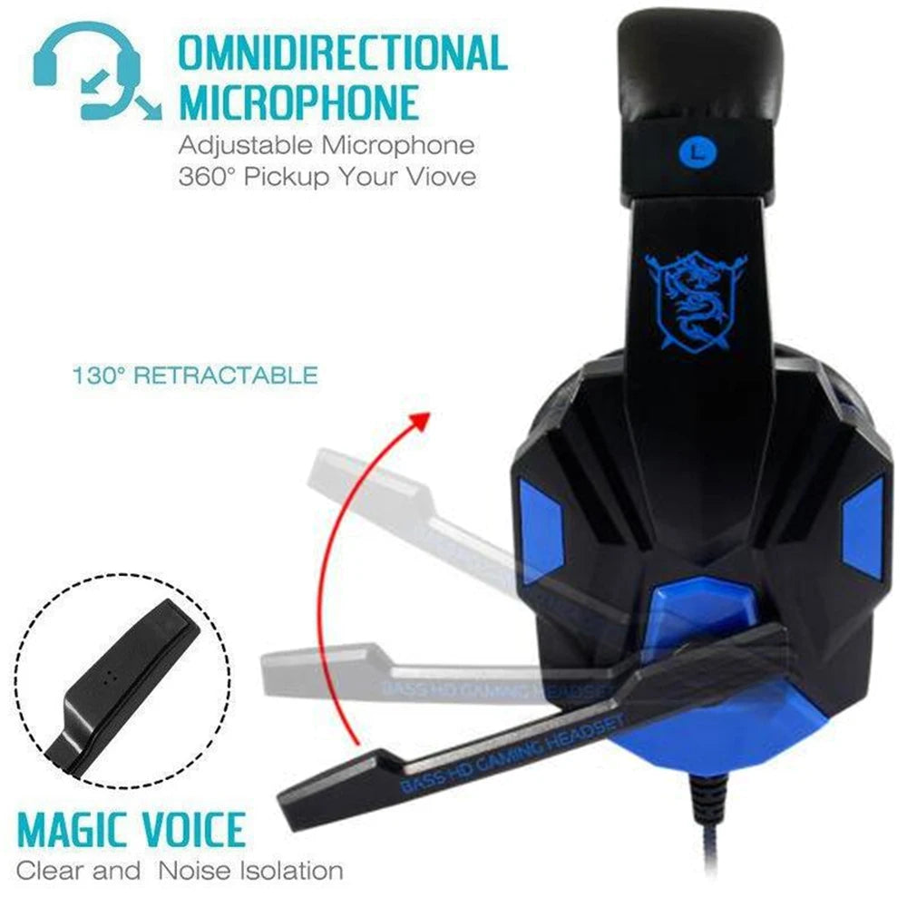 Urban Techy Multi-Platform Wired Gaming Headset – Noise Cancelling Mic for PS4/PS5/Xbox/PC