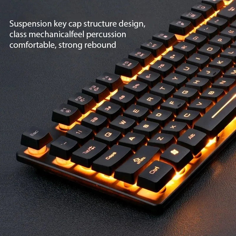 KM320 Gaming Keyboard & Mouse Combo – Waterproof, Backlit, Luminous Design