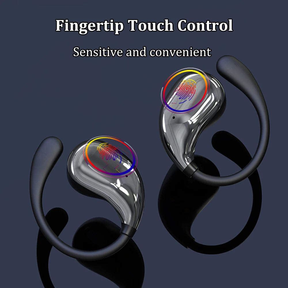 Urban Techy BT5.4 Ear Hook Earphones – TWS HiFi Stereo, Waterproof, LED & Touch Control