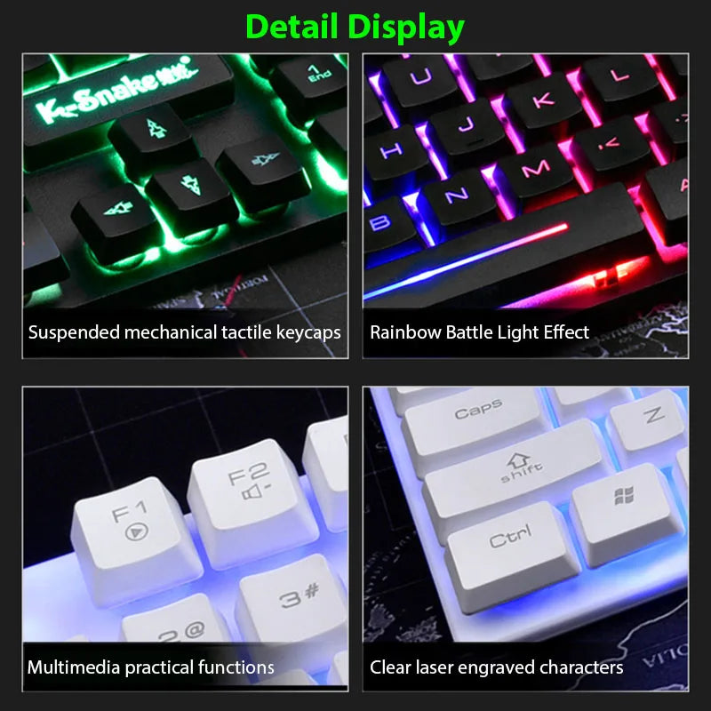 KM320 Gaming Keyboard & Mouse Combo – Waterproof, Backlit, Luminous Design