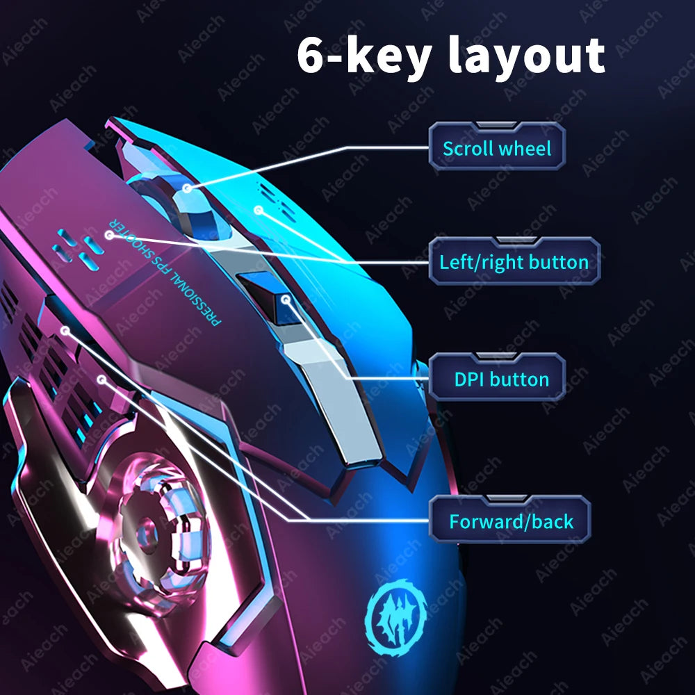 Urban Techy Wireless Bluetooth Gaming Mouse – 2.4G USB Rechargeable RGB