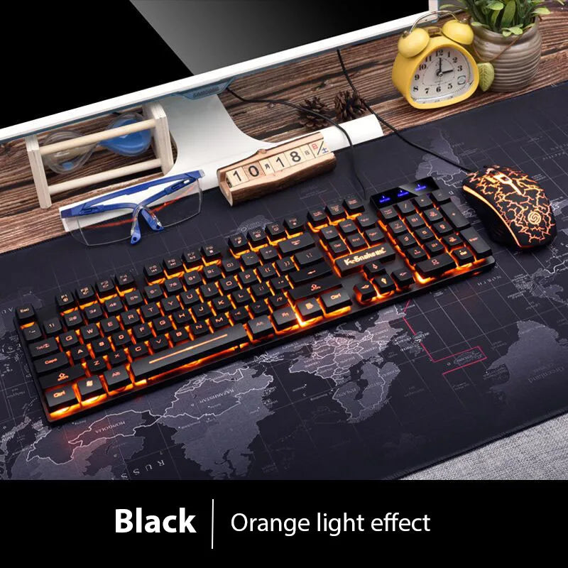 KM320 Gaming Keyboard & Mouse Combo – Waterproof, Backlit, Luminous Design
