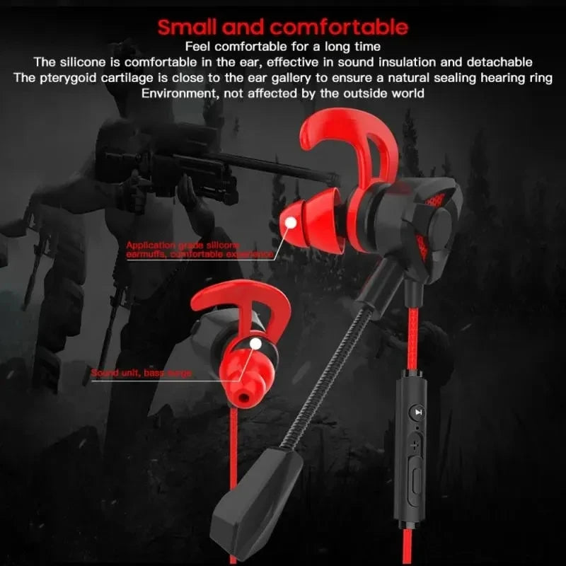Urban Techy Wired Gaming Earbuds – In-Ear Headset with Mic for PS4, PUBG & CSGO