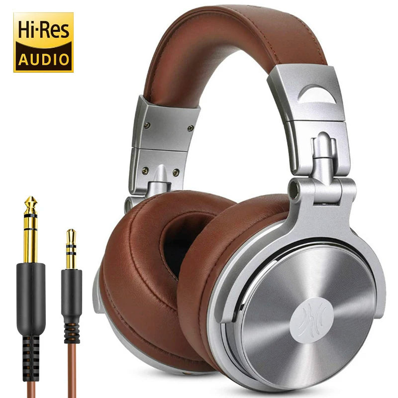 Oneodio Wired HiFi Studio DJ Headphones – Over-Ear Hi-Res with Mic for AMP, Guitar & Phone