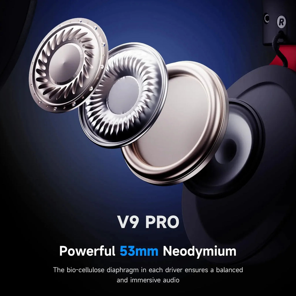MCHOSE V9 Pro Wireless Gaming Headset – 7.1 Surround Sound, Noise Cancelling Mic