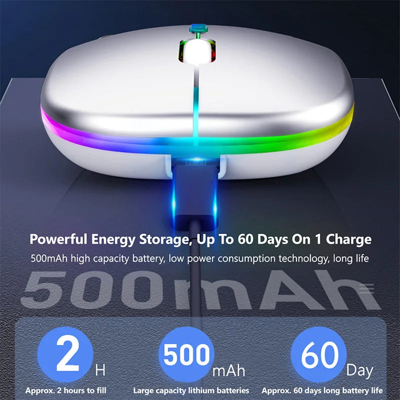 Urban Techy Wireless Gaming Mouse – Bluetooth RGB Silent LED Ergonomic for Laptop & PC
