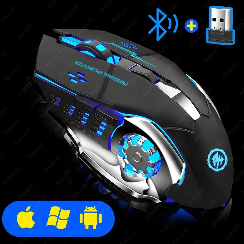Urban Techy Wireless Bluetooth Gaming Mouse – 2.4G USB Rechargeable RGB