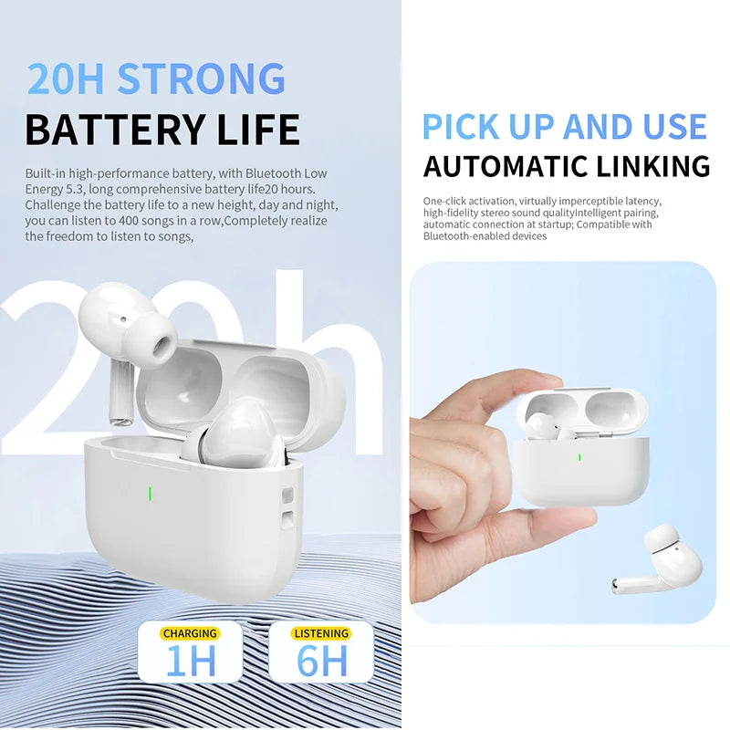 Air Pro TWS Wireless Earphones – HiFi Bluetooth, Noise Reduction & Waterproof for iPhone & Android