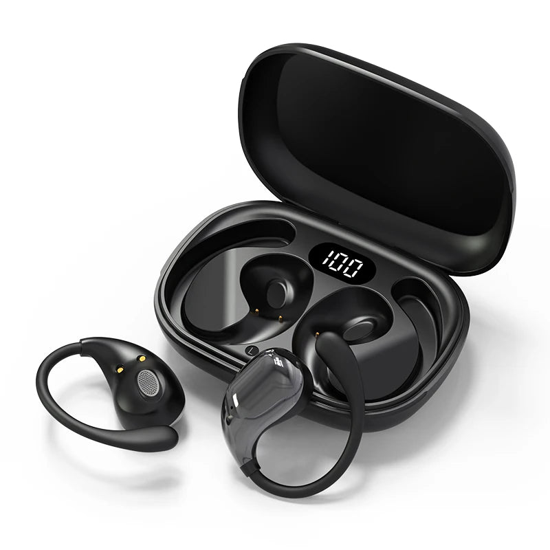 Urban Techy BT5.4 Ear Hook Wireless Earphones – TWS HiFi, Waterproof, LED Display, Touch Control