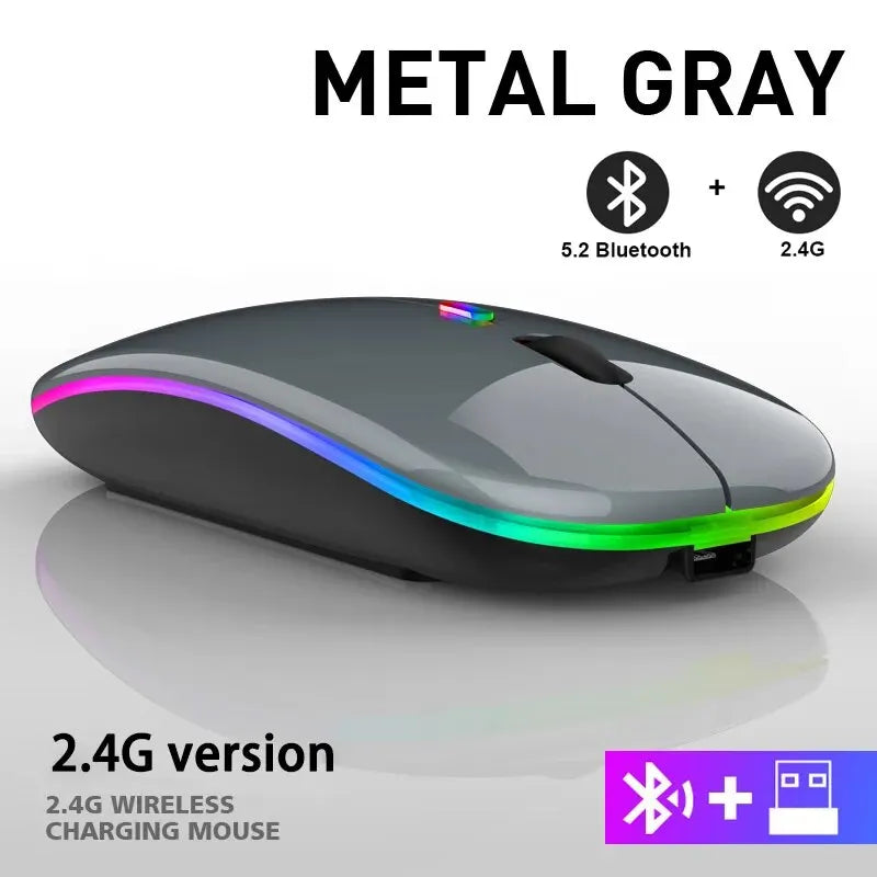 Urban Techy Wireless RGB Mouse – Rechargeable Bluetooth & USB, 3600 DPI