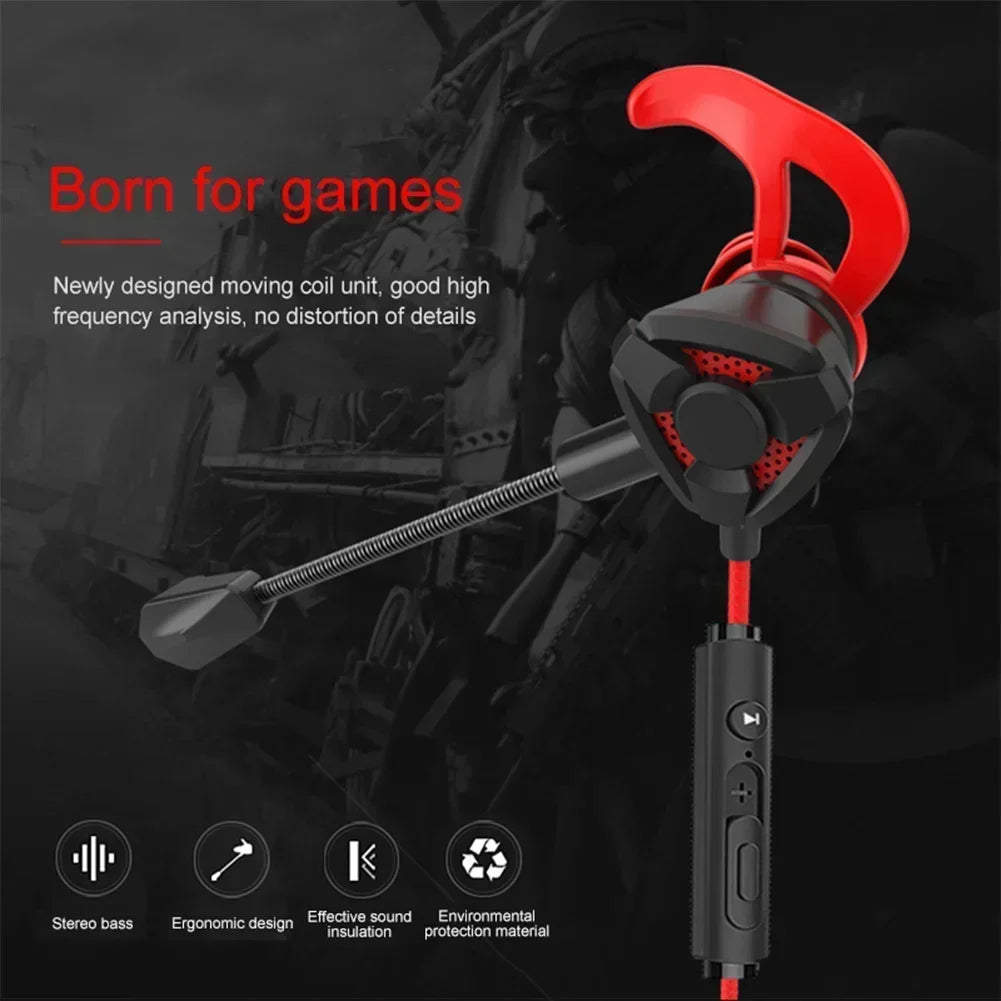 Urban Techy Gaming Earbuds with Mic – Wired In-Ear Headset for PUBG, CSGO & PS4
