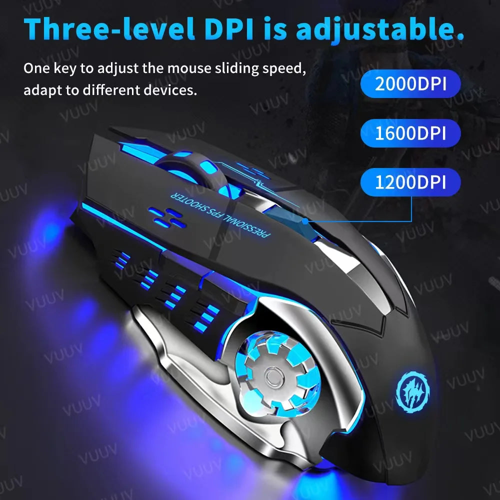 Urban Techy Wireless Bluetooth Gaming Mouse – 2.4G USB Rechargeable RGB