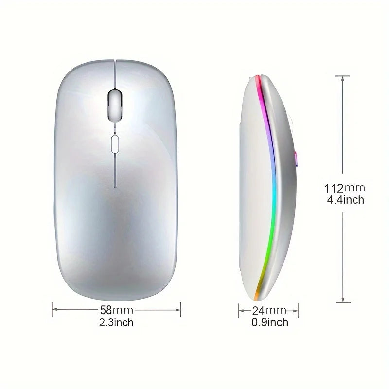 Urban Techy Quiet Wireless Mouse – 2.4GHz Bluetooth Rechargeable, 1600 DPI Backlit