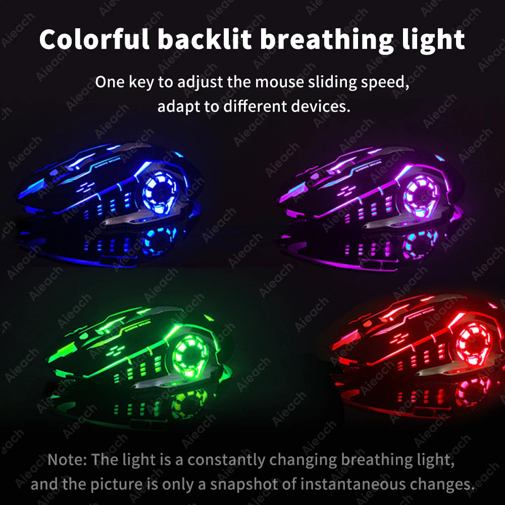 Urban Techy Wireless Bluetooth Gaming Mouse – 2.4G USB Rechargeable RGB