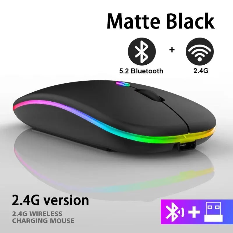 Urban Techy Wireless RGB Mouse – Rechargeable Bluetooth & USB, 3600 DPI