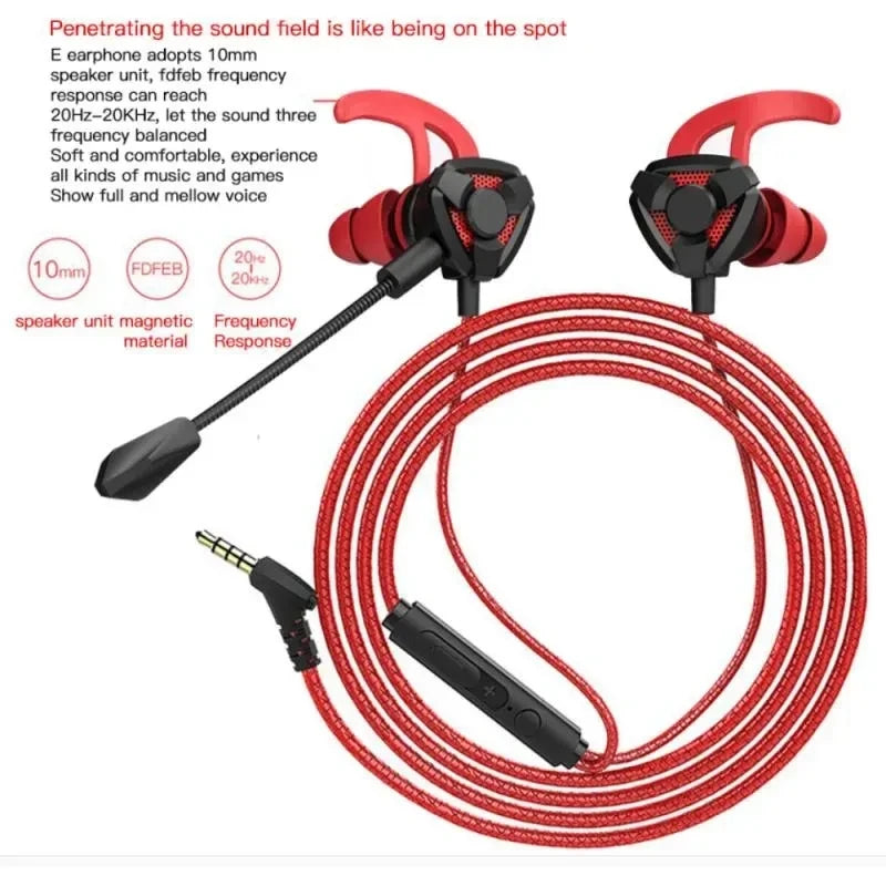 Urban Techy Wired Gaming Earbuds – In-Ear Headset with Mic for PS4, PUBG & CSGO