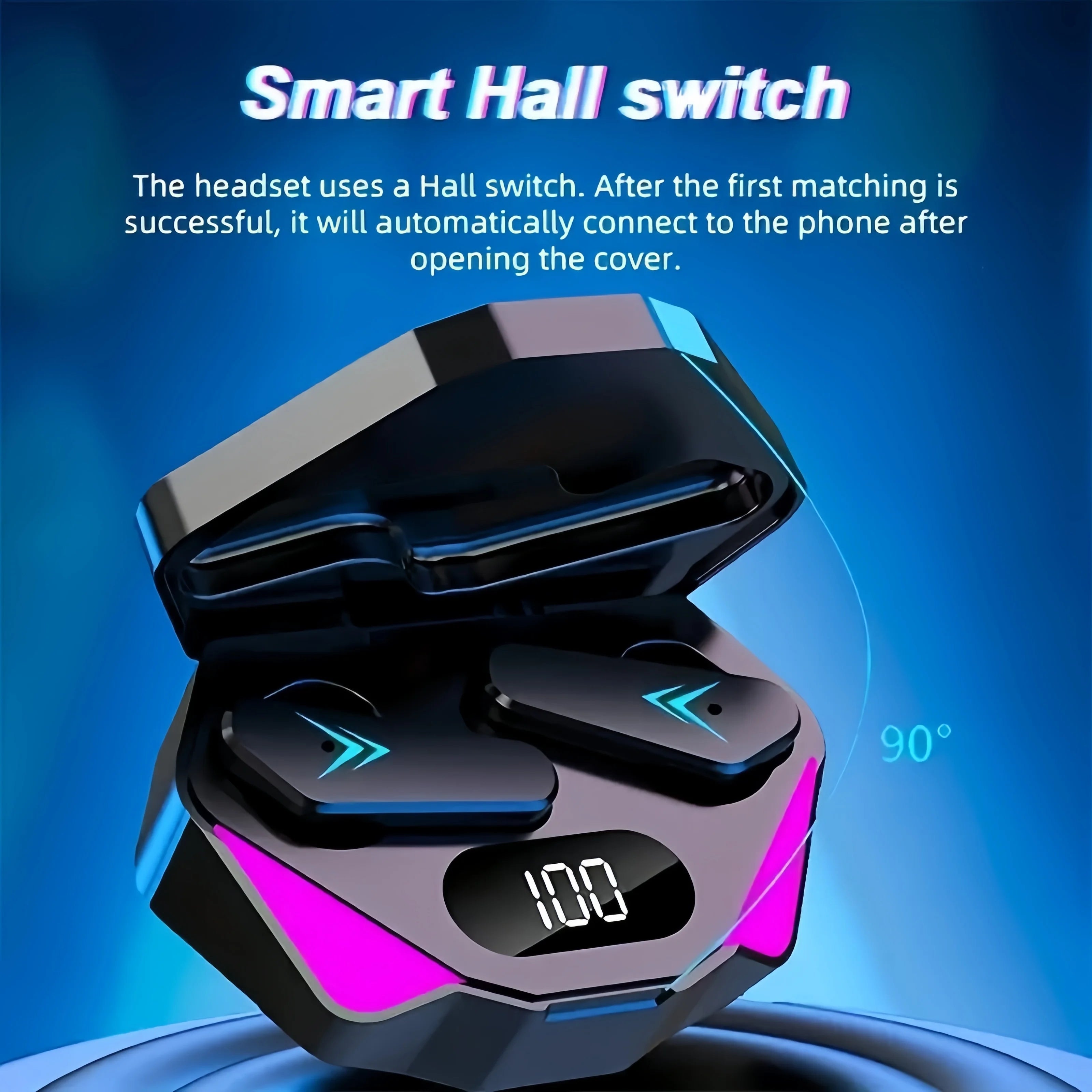 X15 TWS Wireless Gaming Earbuds – LED Display, Noise Cancelling Bluetooth Headset