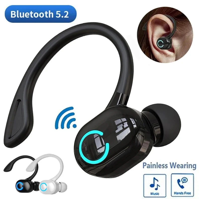 Urban Techy BT5.2 Single Ear Hook Business Earphone – Ultra Long Battery Wireless Headset