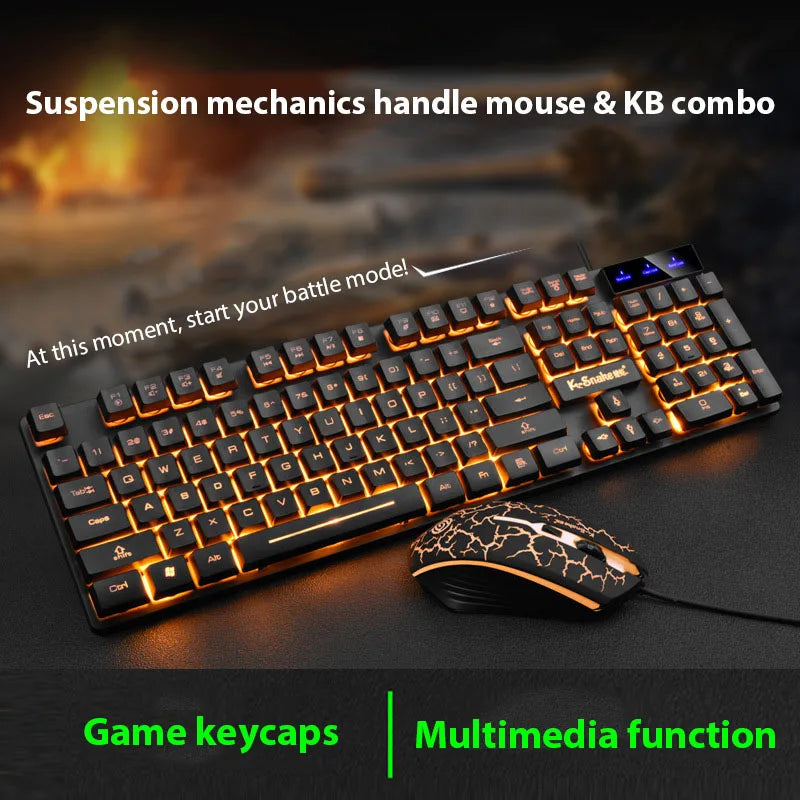 KM320 Gaming Keyboard & Mouse Combo – Waterproof, Backlit, Luminous Design