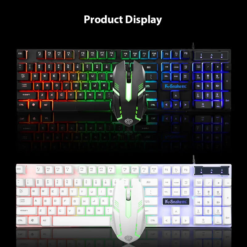 KM320 Gaming Keyboard & Mouse Combo – Waterproof, Backlit, Luminous Design