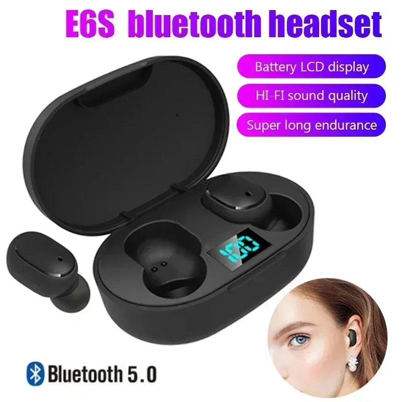 E6S TWS Wireless Bluetooth Earphones – Noise Cancelling with Microphone
