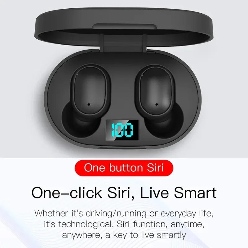 E6S Wireless Earbuds – Noise Cancelling, Waterproof, LED Display Charging Case