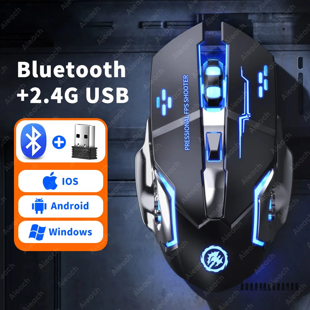 Urban Techy Wireless Bluetooth Gaming Mouse – 2.4G USB Rechargeable RGB