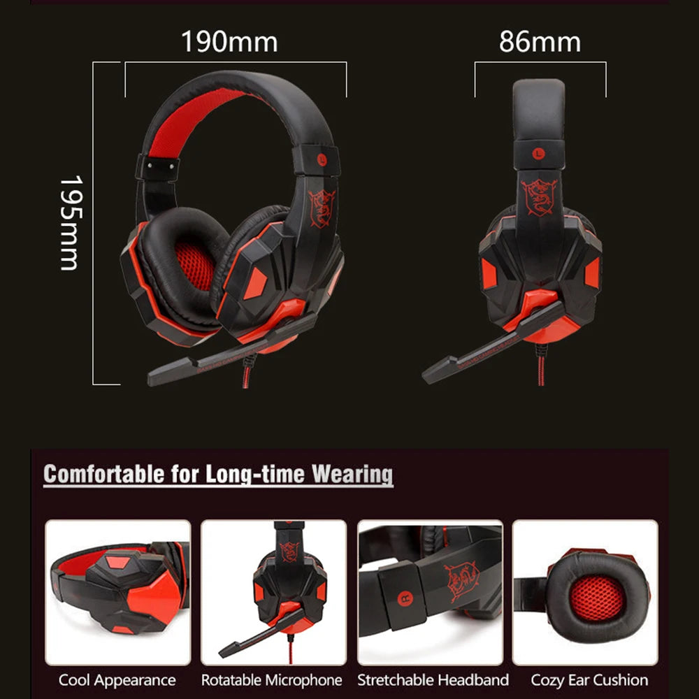 Urban Techy Wired Gaming Headset – 120° Adjustable Noise Cancelling Mic for PS4/PS5/Xbox