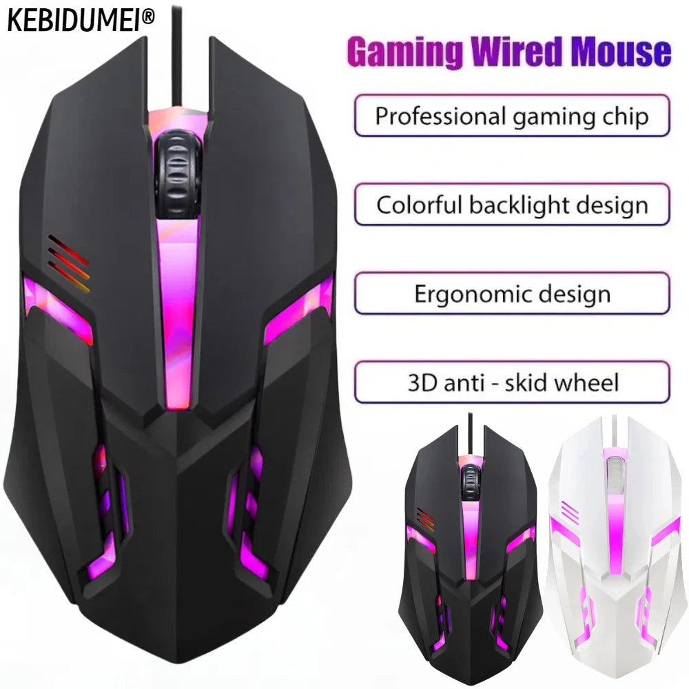 Urban Techy Wired Gaming Mouse – 5000 DPI, RGB Backlit, Silent Click
