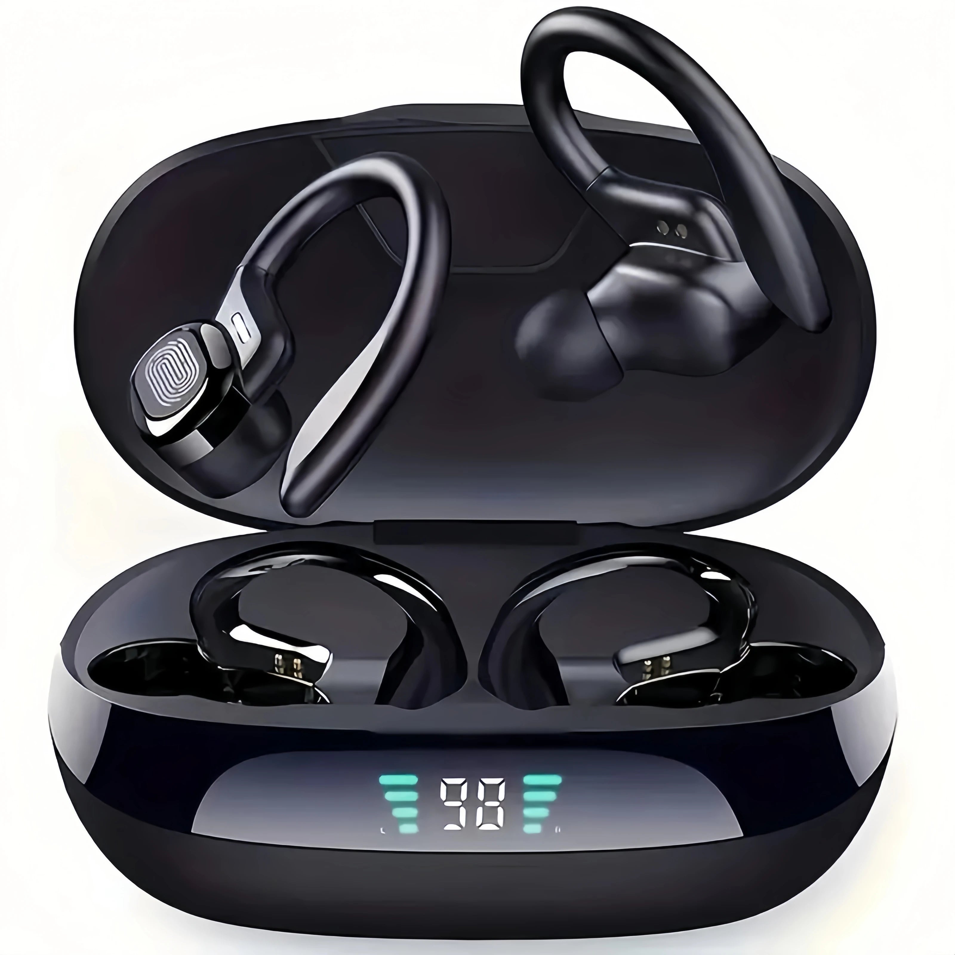 Urban Techy True Wireless Earbuds – TWS Sports Ear Clip with Mic & LED Display