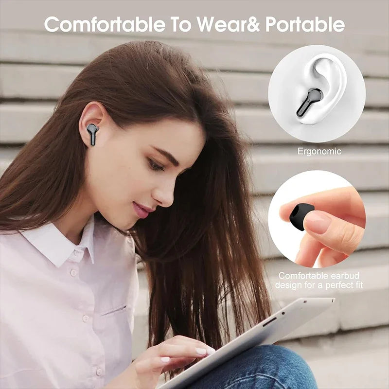 Urban Techy BT5.3 Wireless Earbuds – HiFi ENC Noise Cancelling, 48H Battery, IP7 Waterproof