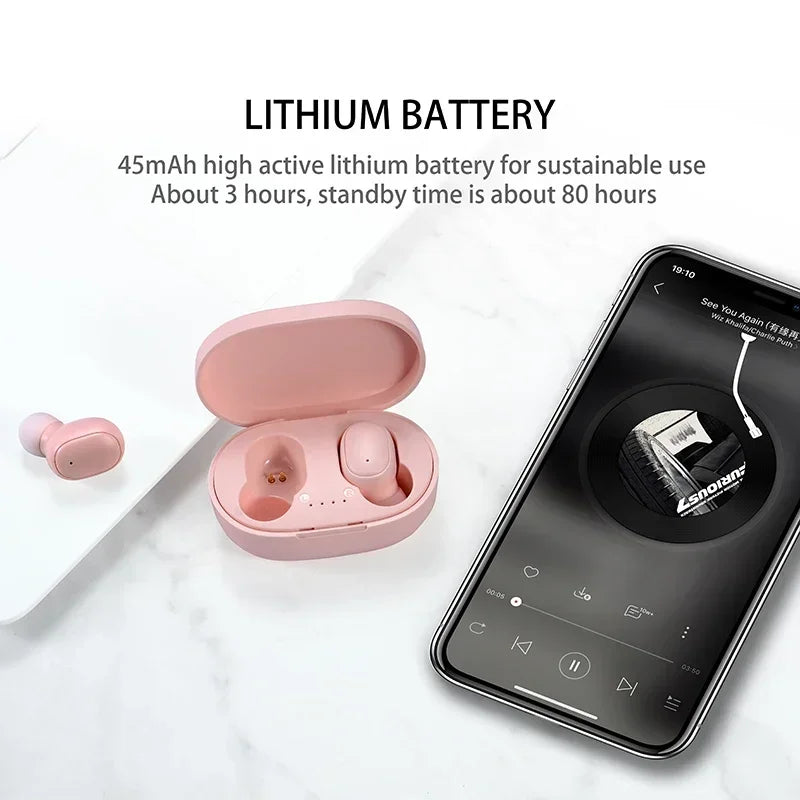A6S TWS Wireless Earphones – Bluetooth Sport Stereo Earbuds with Charging Case