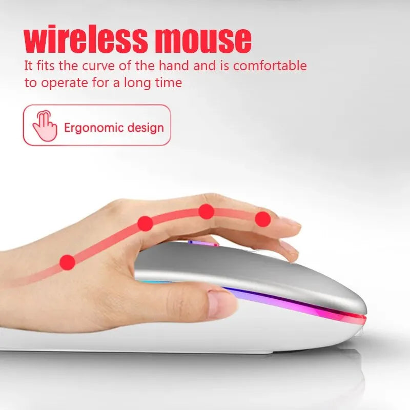 Urban Techy Wireless RGB Mouse – Rechargeable Bluetooth & USB, 3600 DPI