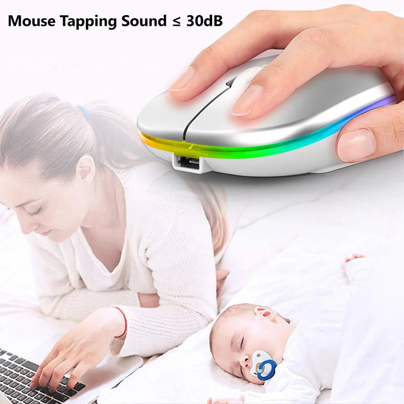 Urban Techy Wireless Gaming Mouse – Bluetooth RGB Silent LED Ergonomic for Laptop & PC