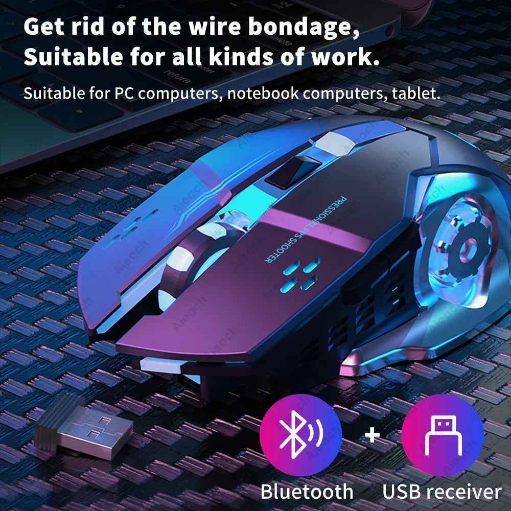 Urban Techy Wireless Bluetooth Gaming Mouse – 2.4G USB Rechargeable RGB