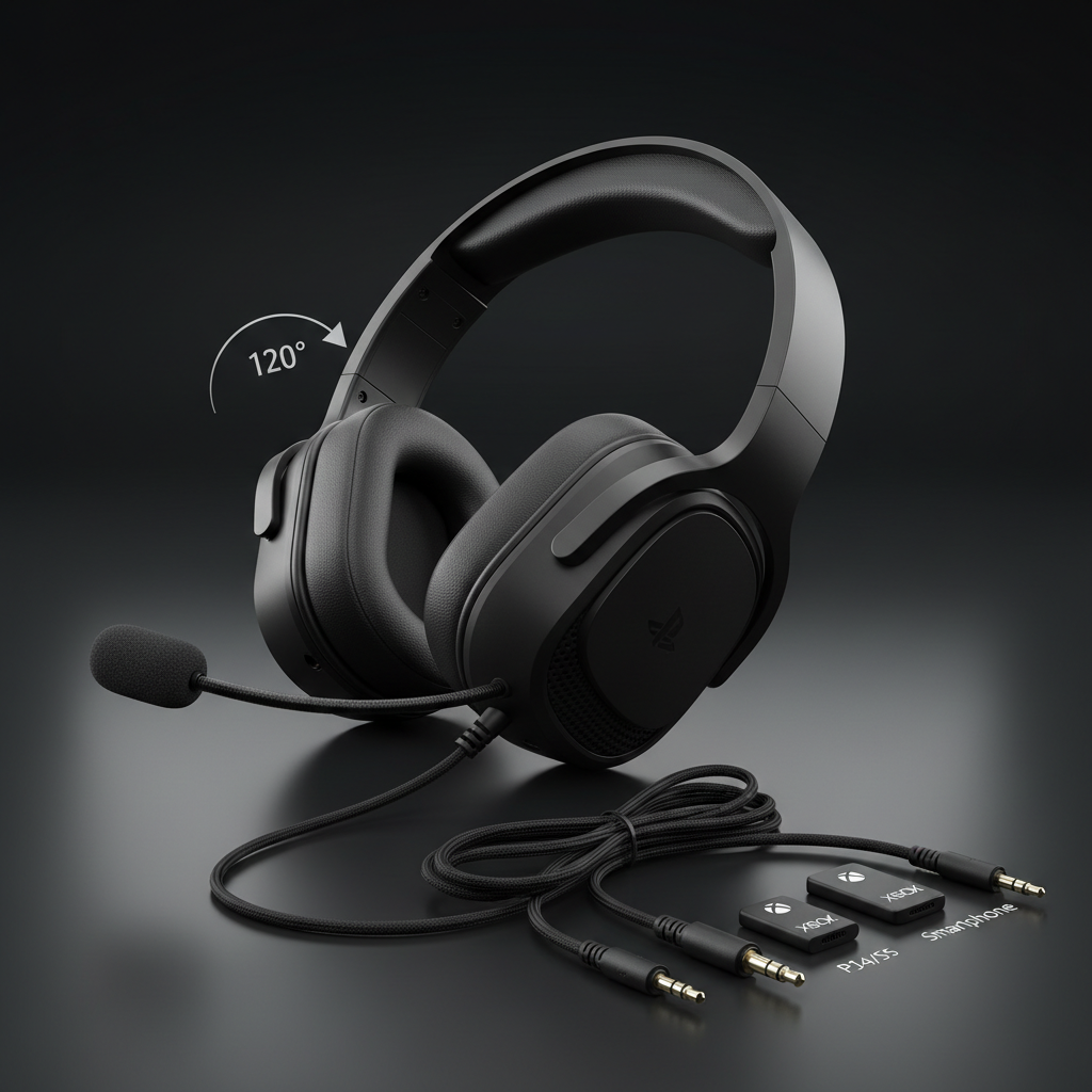 Urban Techy Multi-Platform Wired Gaming Headset Noise Cancelling Mic PS4 PS5 Xbox PC