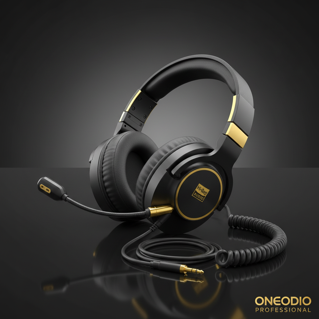 Oneodio Wired HiFi Studio DJ Headphones Over-Ear Hi-Res with Mic for AMP Guitar Phone