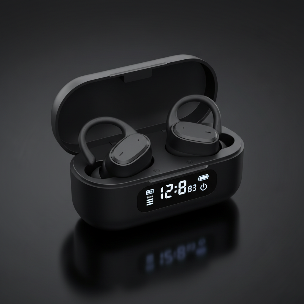 Urban Techy True Wireless Sports Ear Clip Earbuds with Mic and LED Display