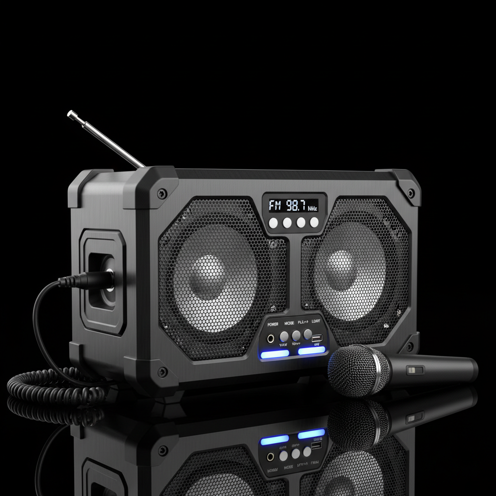 Urban Techy Outdoor Wireless Speaker Dual 3 inch Stereo Subwoofer FM TF USB Karaoke